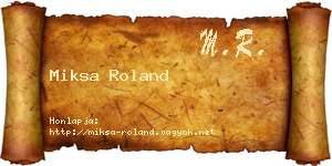 Miksa Roland névjegykártya